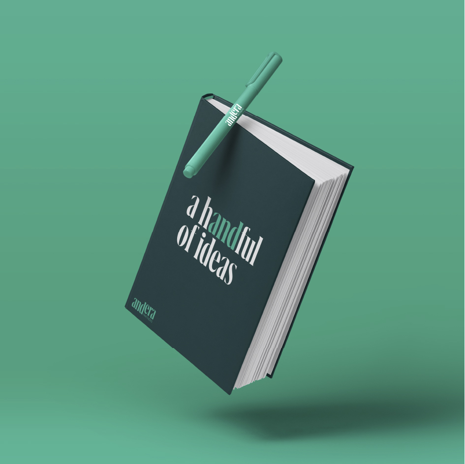 Carnet et stylo Andera Partners - Designed by Futurative
